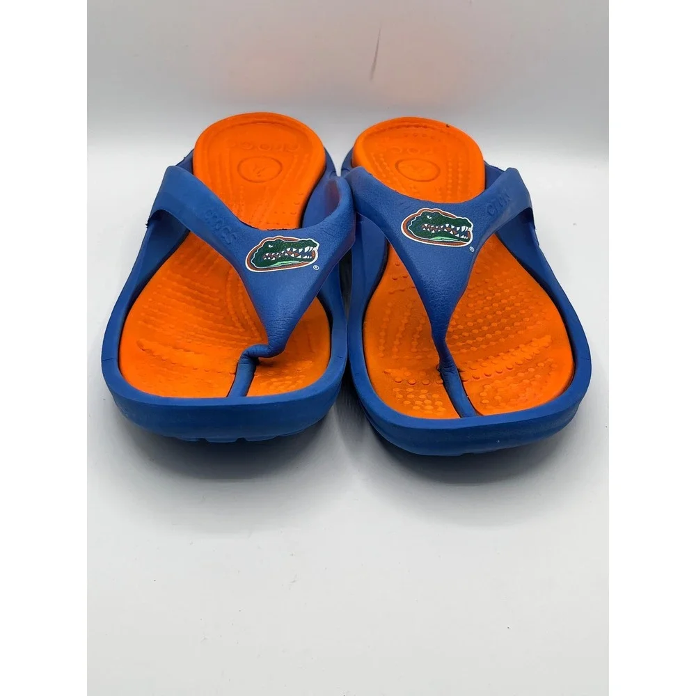 Crocs Florida Gators Mens 12 Blue Orange Flip Flop Sandals NCAA University UF